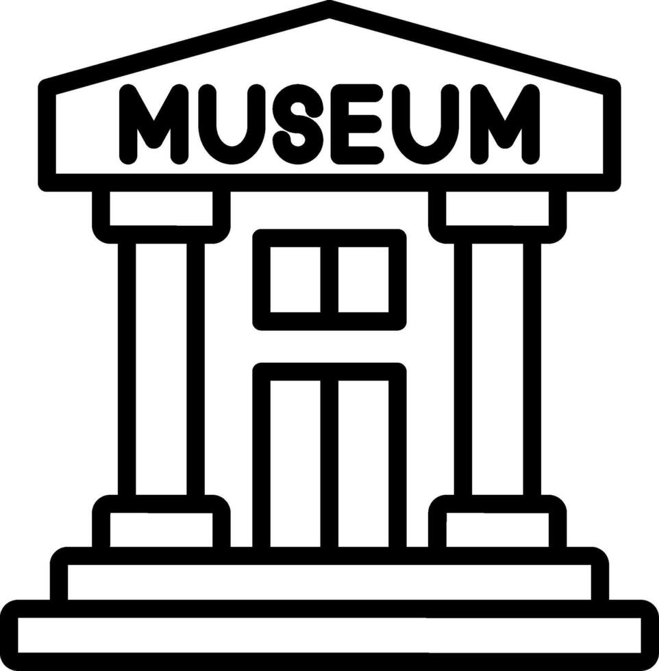 Museum Line Icon Design vector