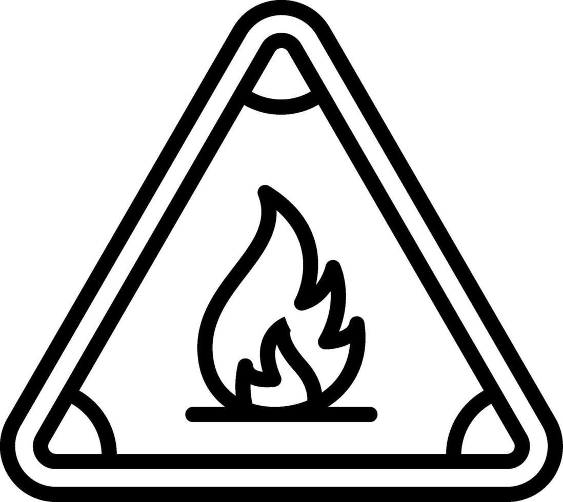 Fire Sign Line Icon Design vector