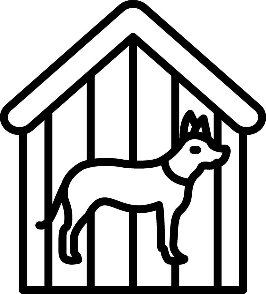 Dog Shelter Line Icon Design vector