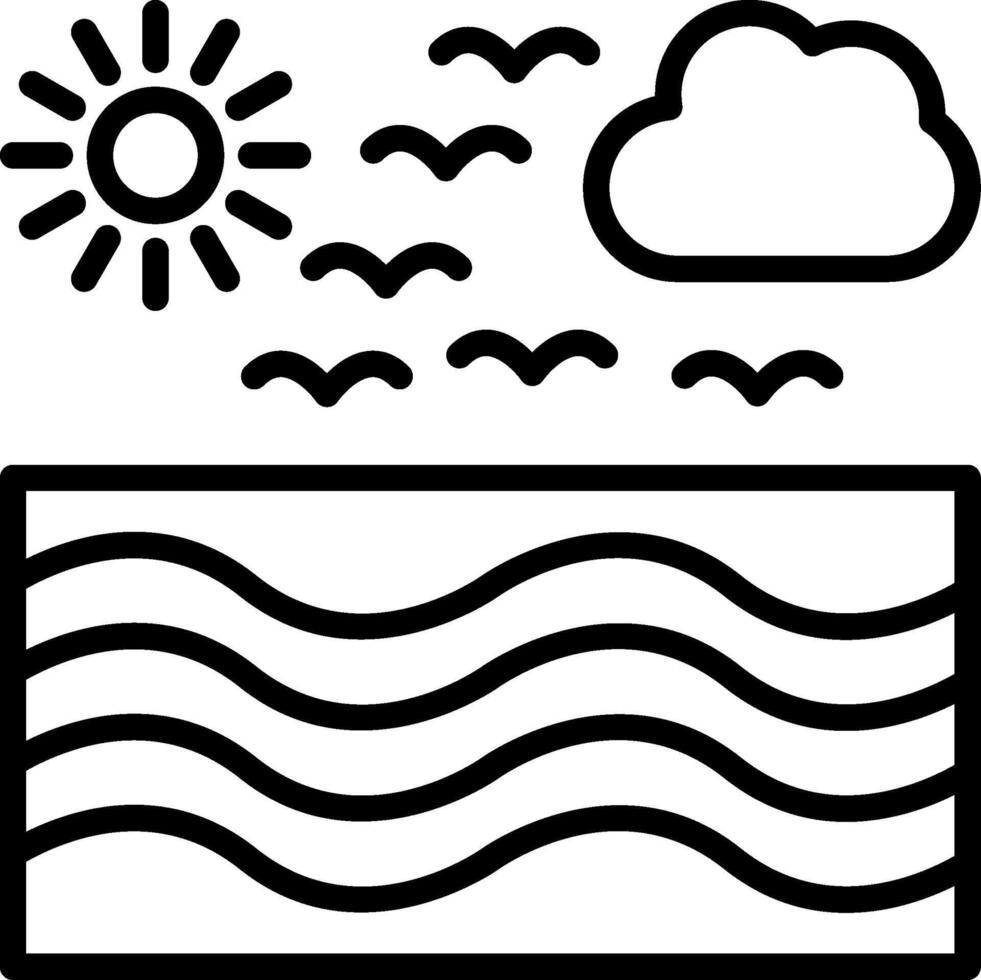 Water Waves Line Icon Design vector
