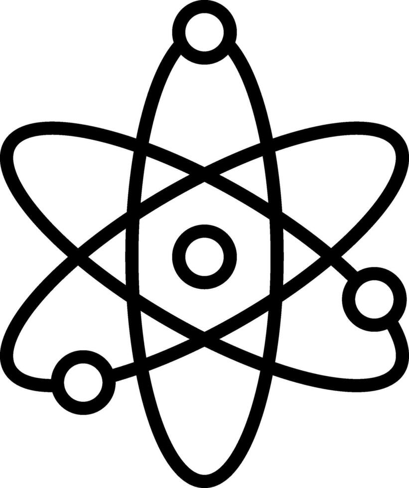 Atom Line Icon Design vector