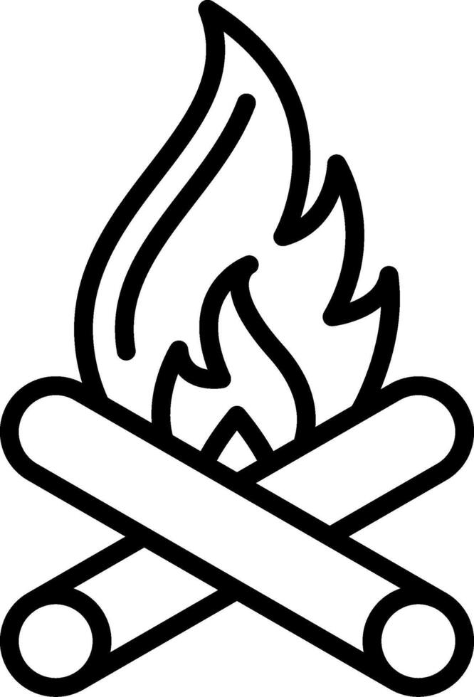 Bonfire Line Icon Design vector