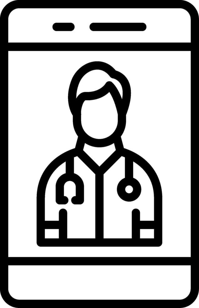 Online Doctor Line Icon Design vector