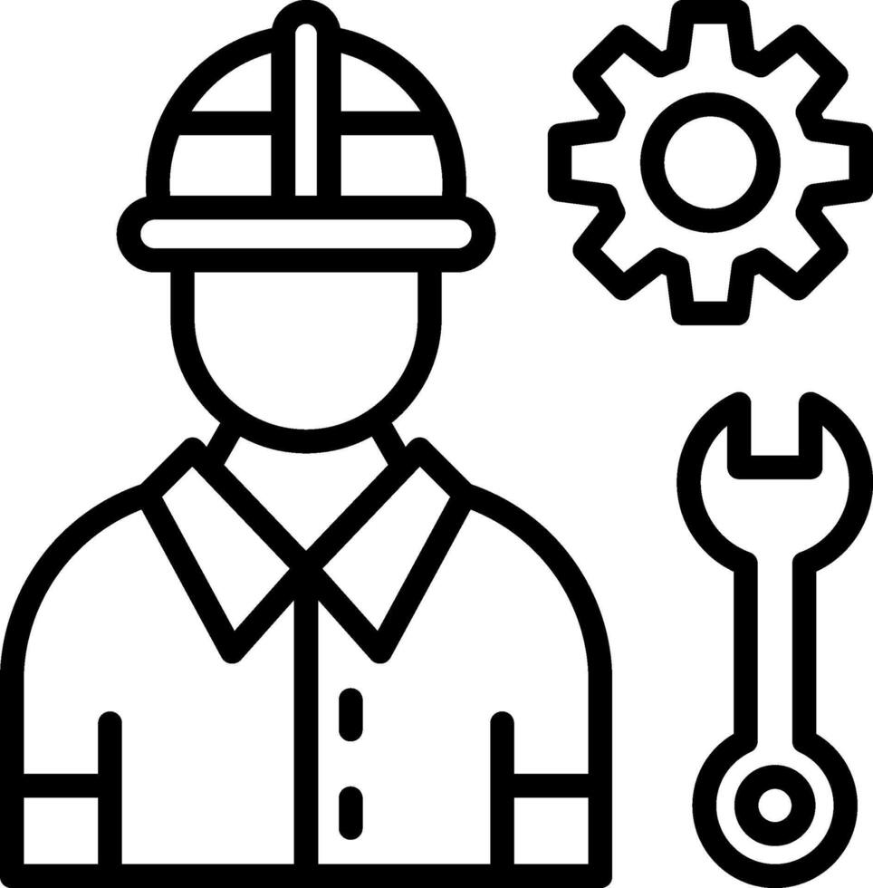 Engineer Line Icon Design vector