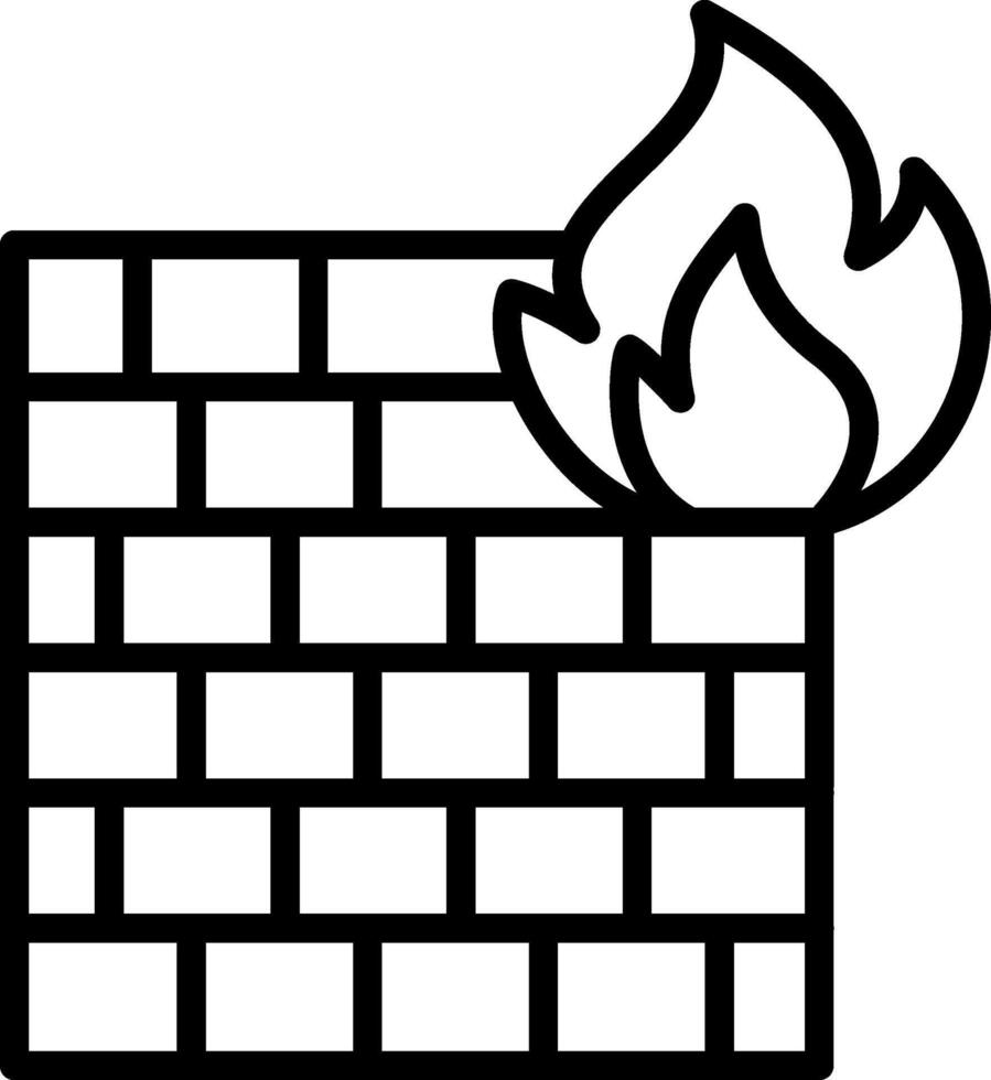 Firewall Line Icon Design vector