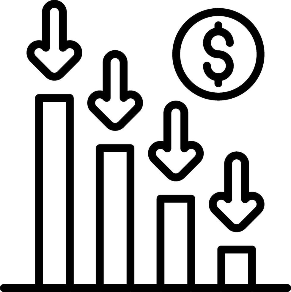 Loss Line Icon Design vector