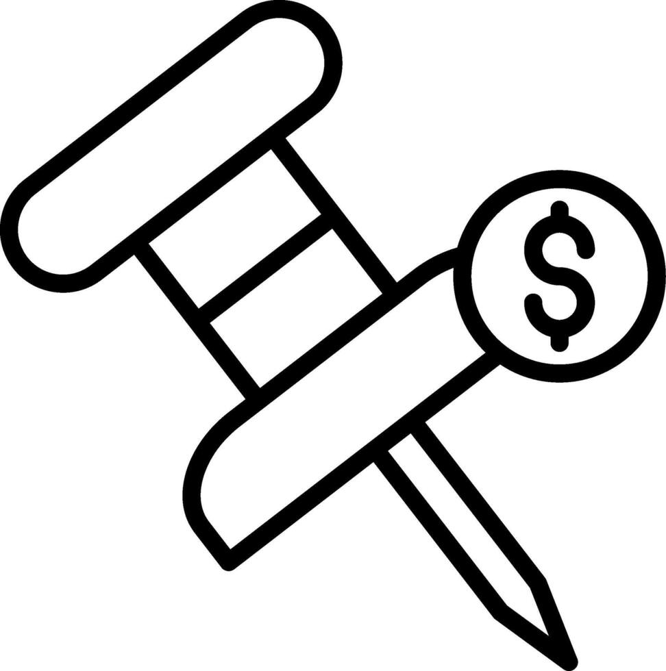 Push Pin Line Icon Design vector