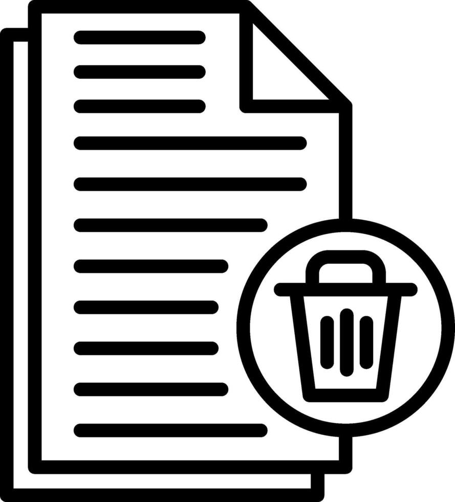 Delete File Line Icon Design vector