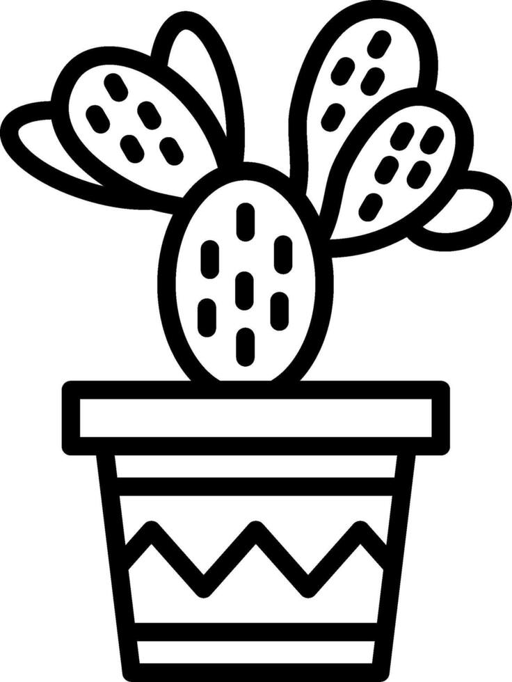 Cactus Line Icon Design vector