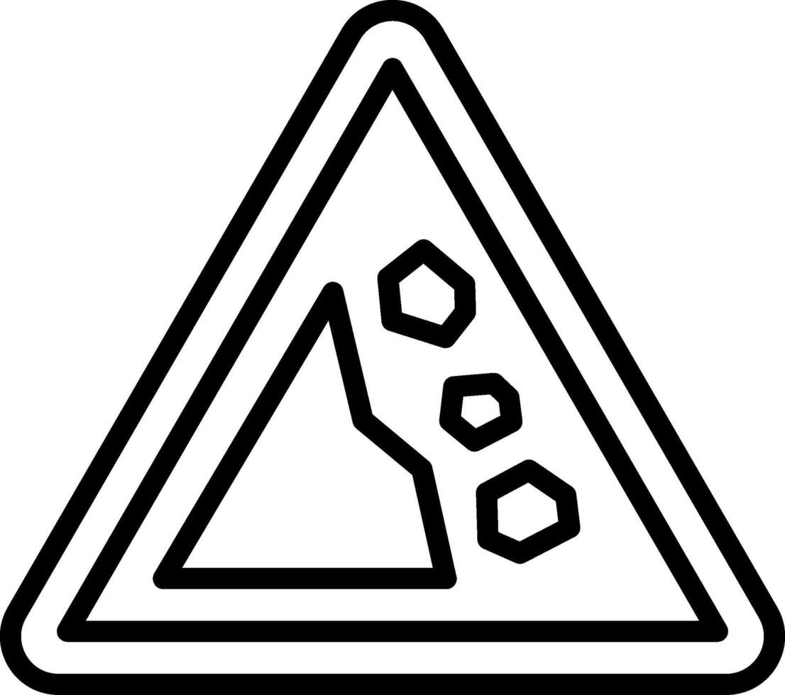 Falling Rocks Line Icon Design vector