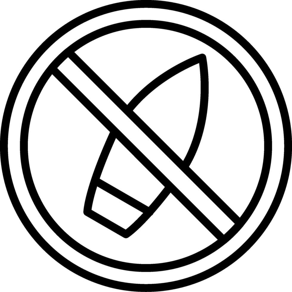 No Surf Line Icon Design vector