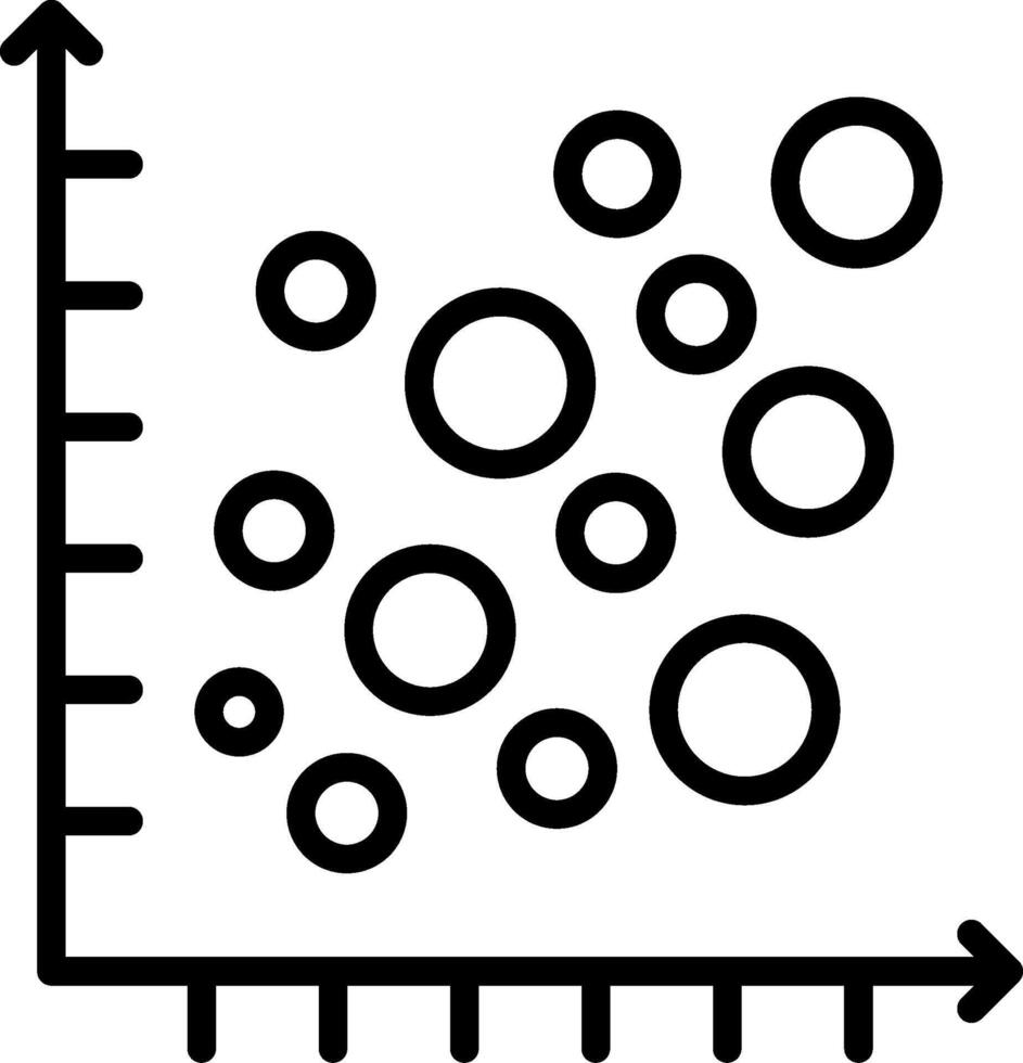 Bubble Graph Line Icon Design vector