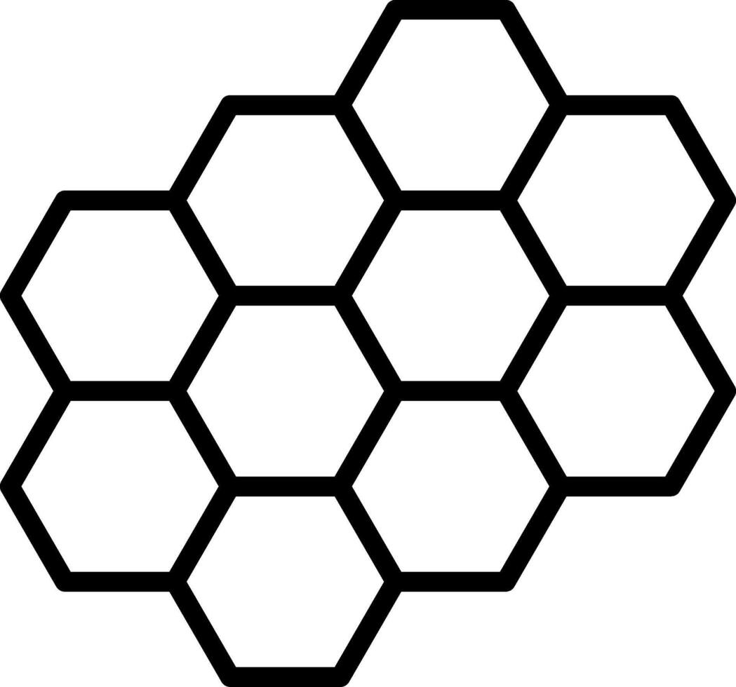 Honey Comb Line Icon Design vector