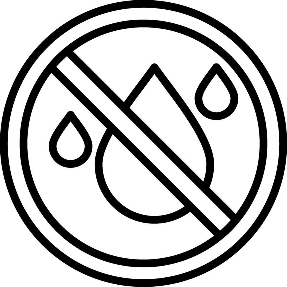 No Water Line Icon Design vector