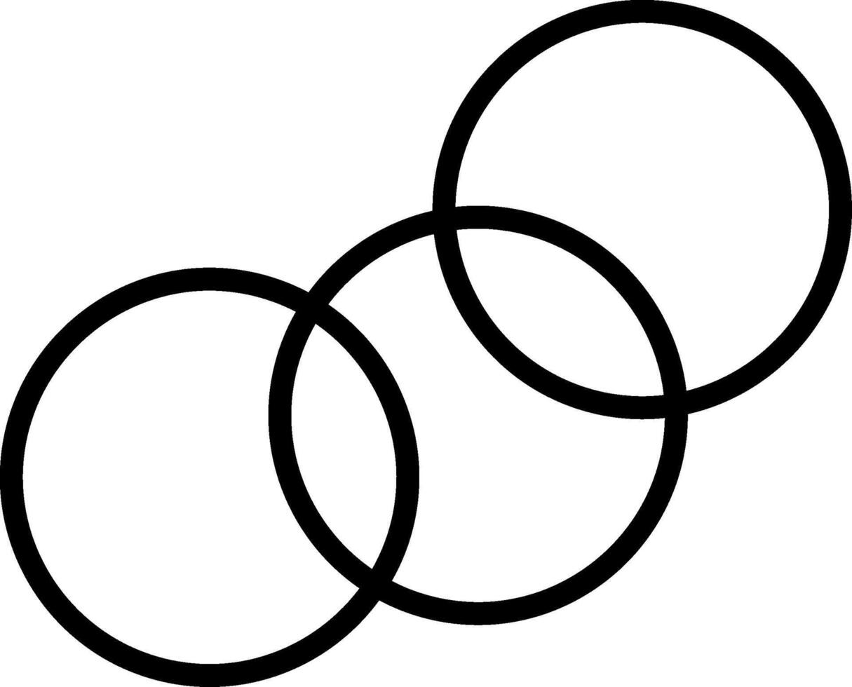 Venn Diagram Line Icon Design vector