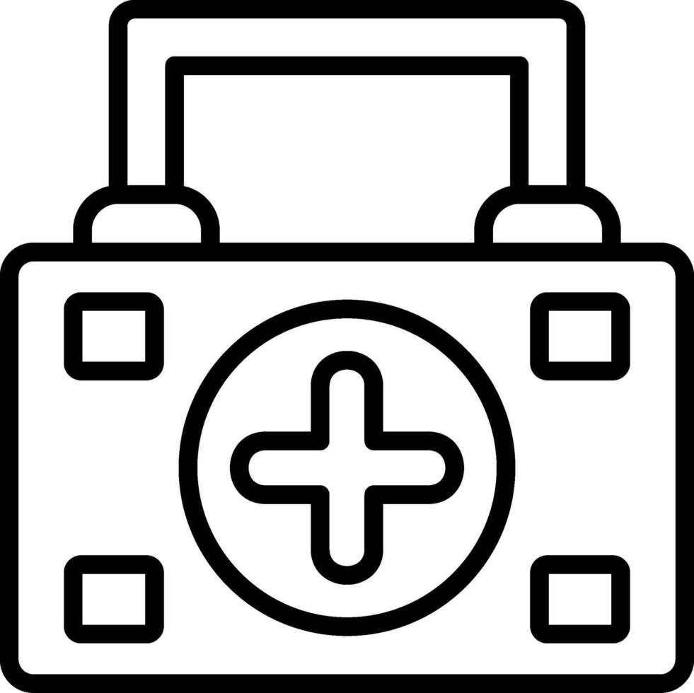 First Aid Box Line Icon Design vector