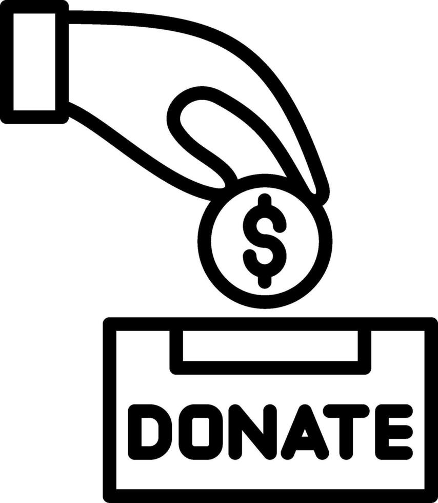 Donation Line Icon Design vector