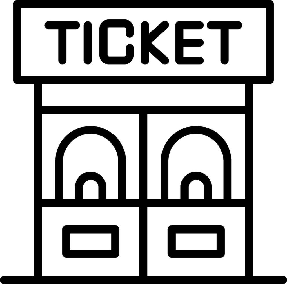 Ticket Office Line Icon Design vector