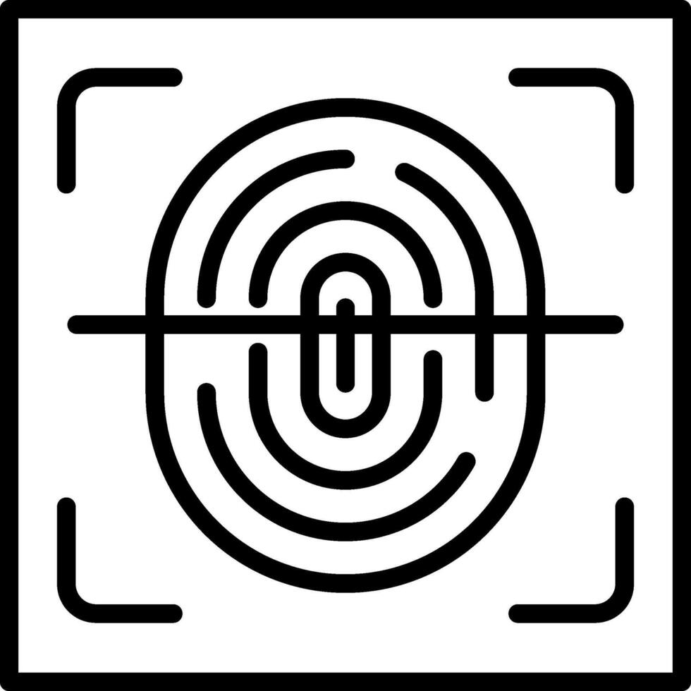 Fingerprint Scanner Line Icon Design vector