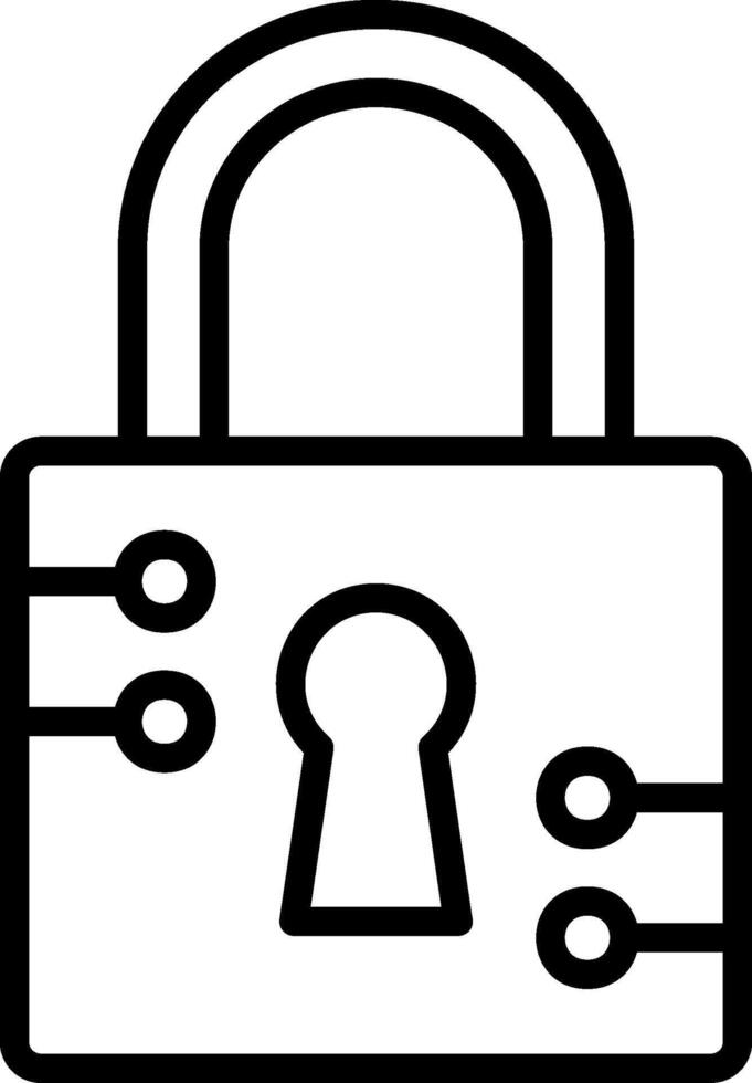Padlock Line Icon Design vector