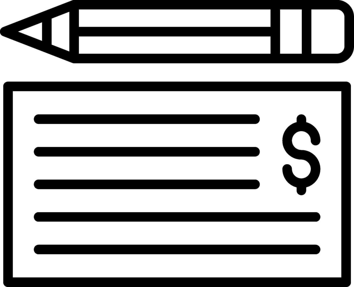 Bank Check Line Icon Design vector