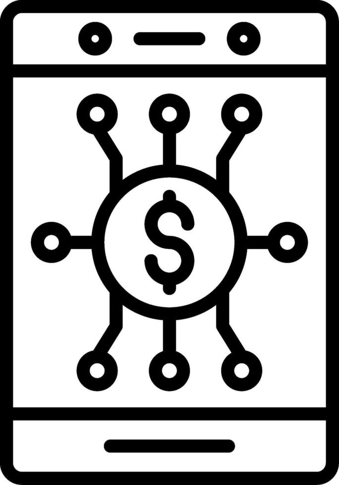 Digital Money Line Icon Design vector