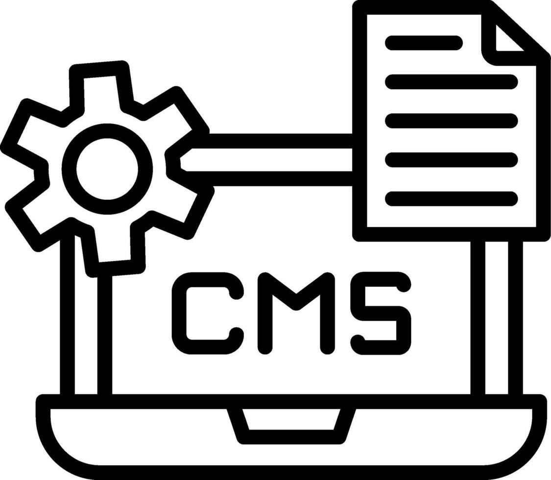 Cms Line Icon Design vector