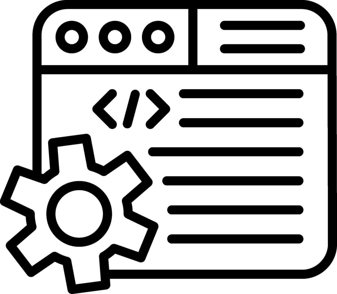 Web Programming Line Icon Design vector