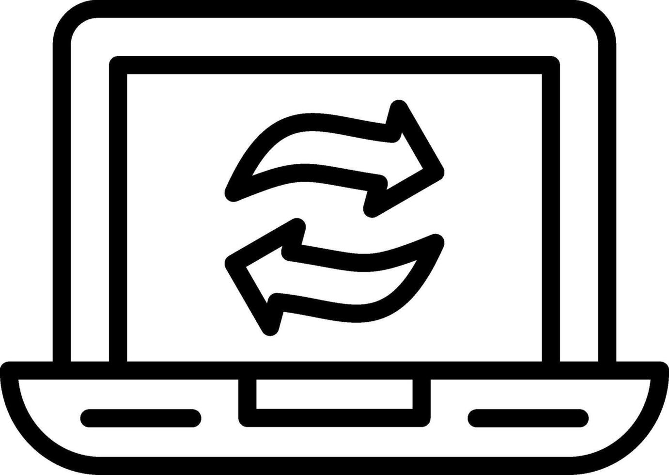 Synchronize Line Icon Design vector