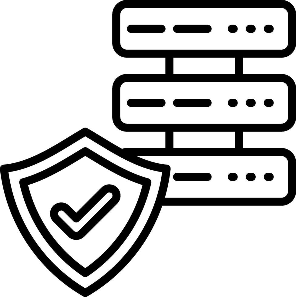 Database Security Line Icon Design vector