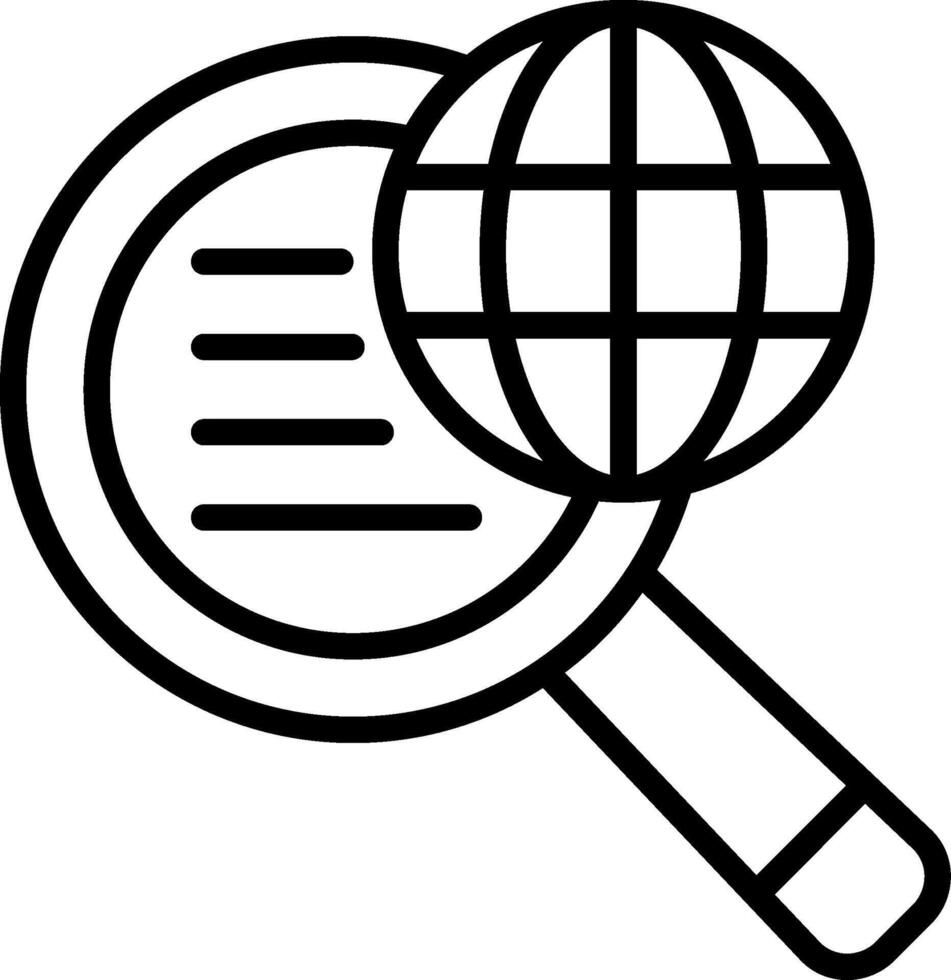 Global Research Line Icon Design vector