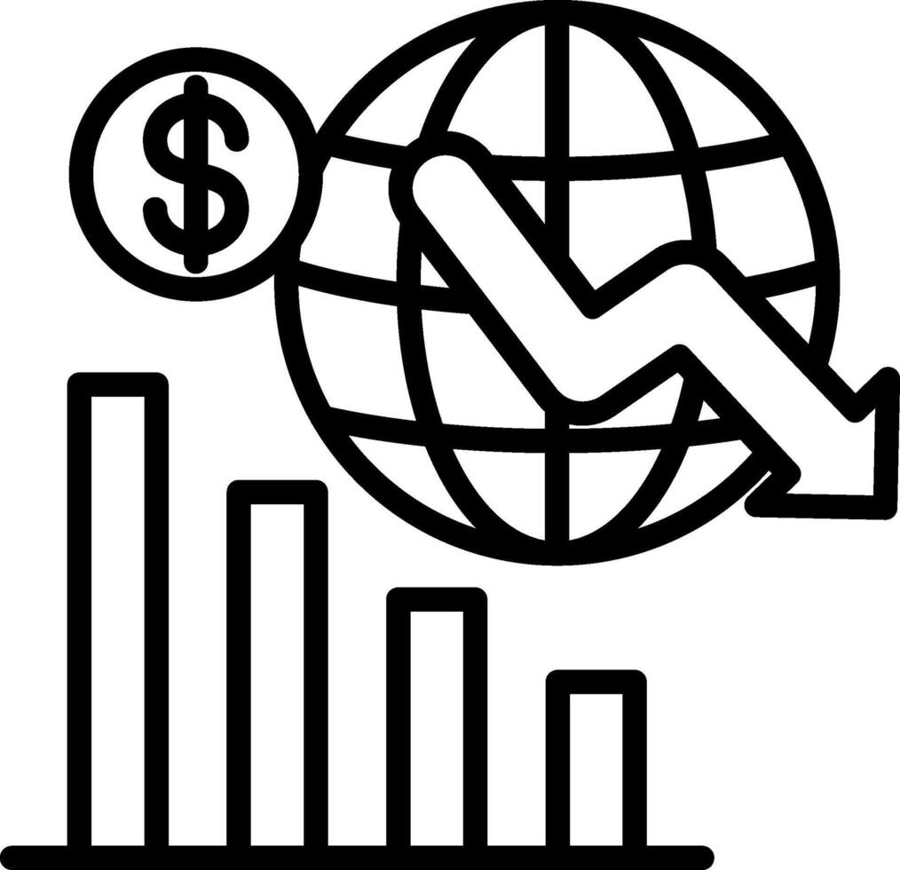 Economic Crisis Line Icon Design vector