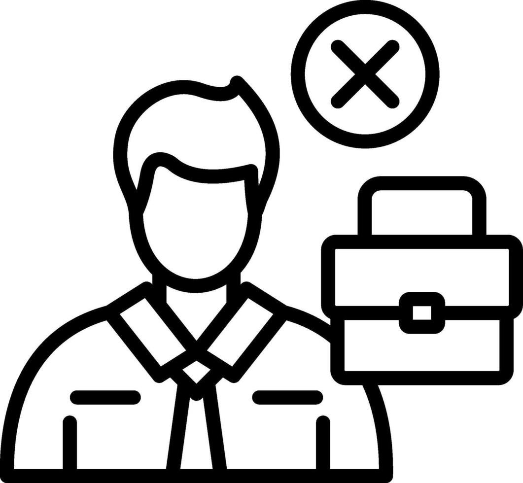 Job Reduction Line Icon Design vector