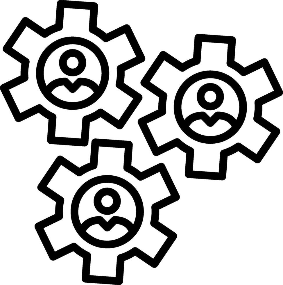 Cogwheel Line Icon Design vector