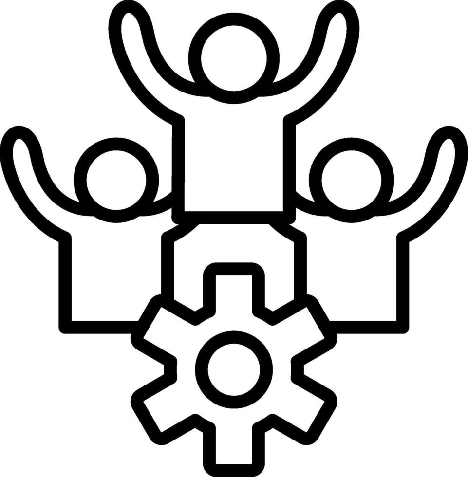 Team Support Line Icon Design vector
