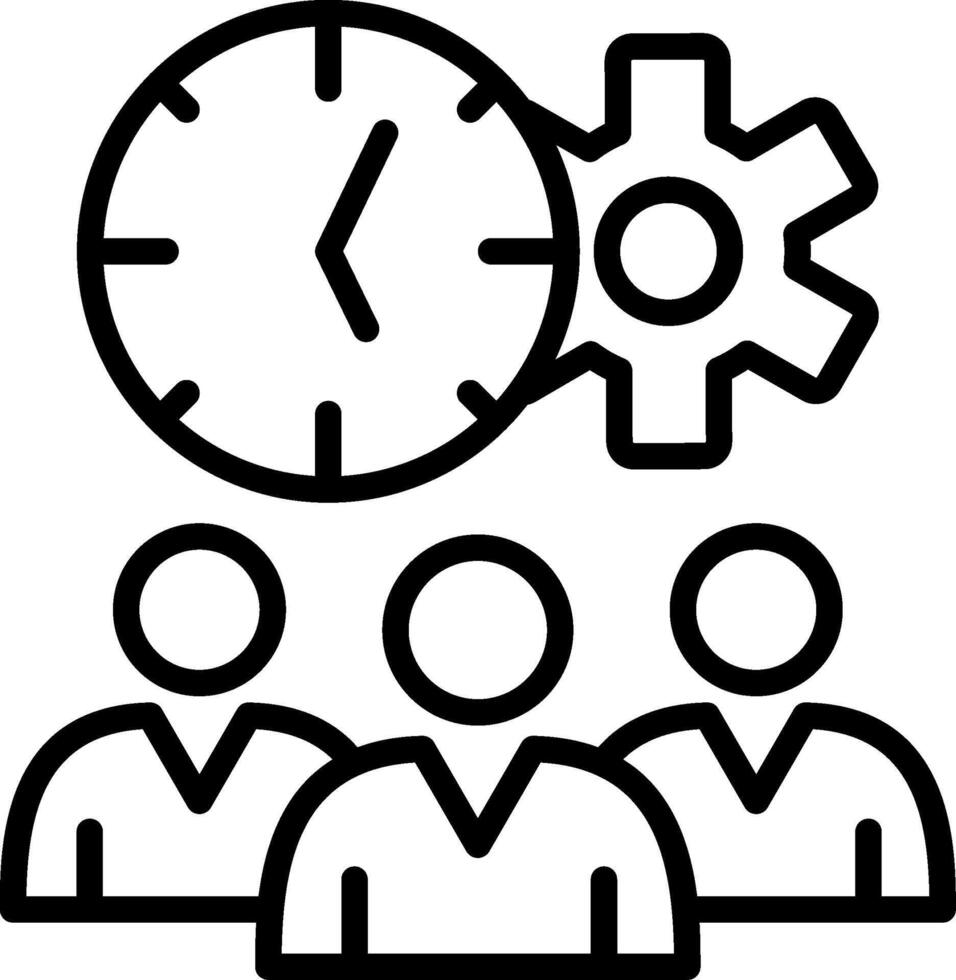 Clock Line Icon Design vector