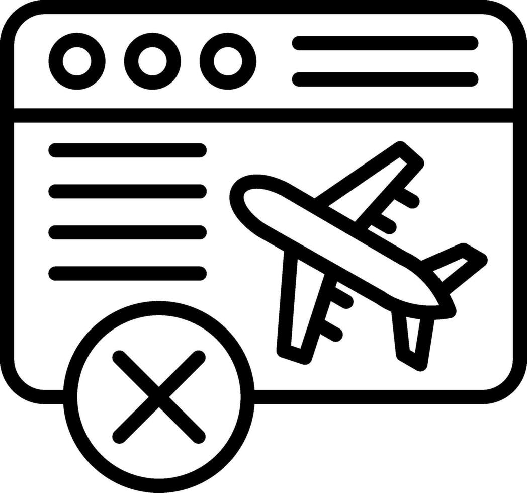 Cancelled Line Icon Design vector