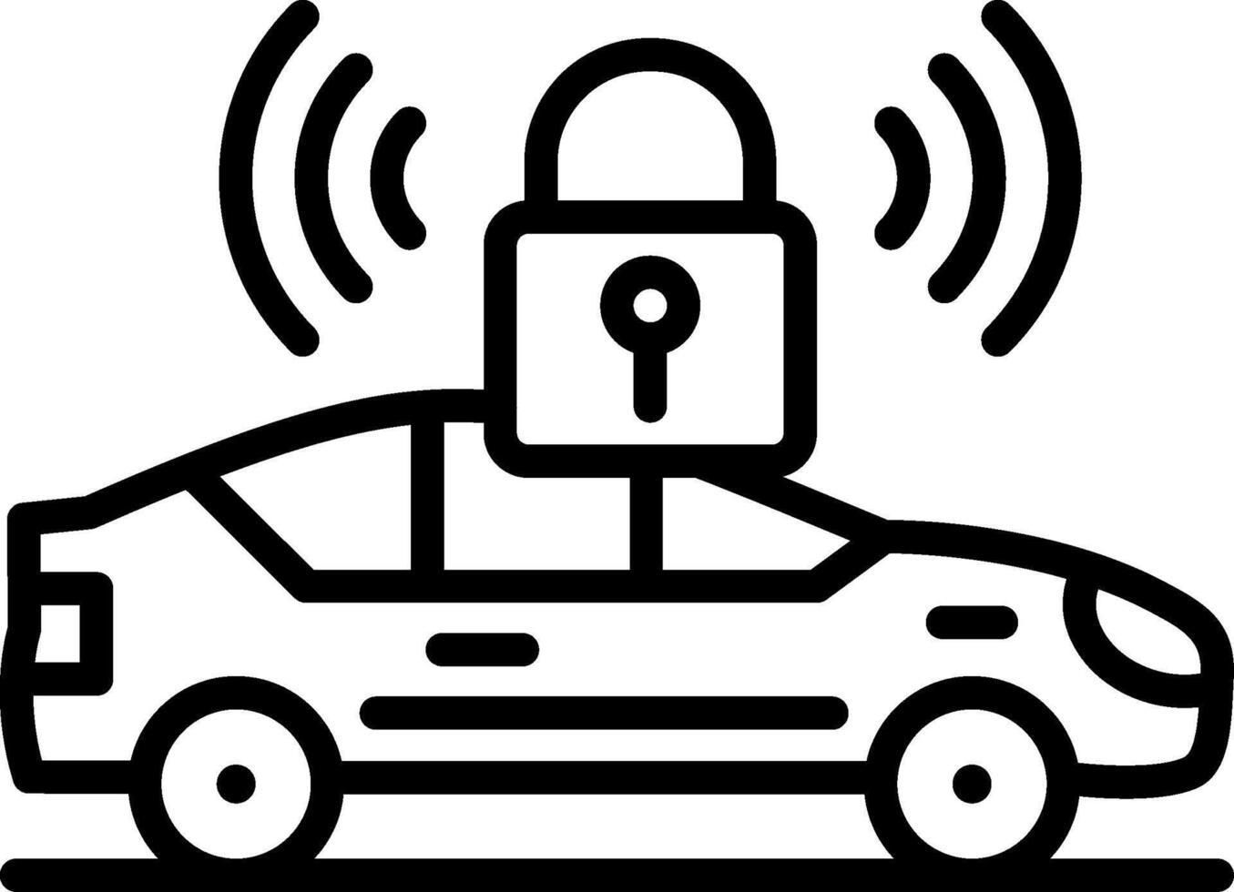 Locked Car Line Icon Design vector