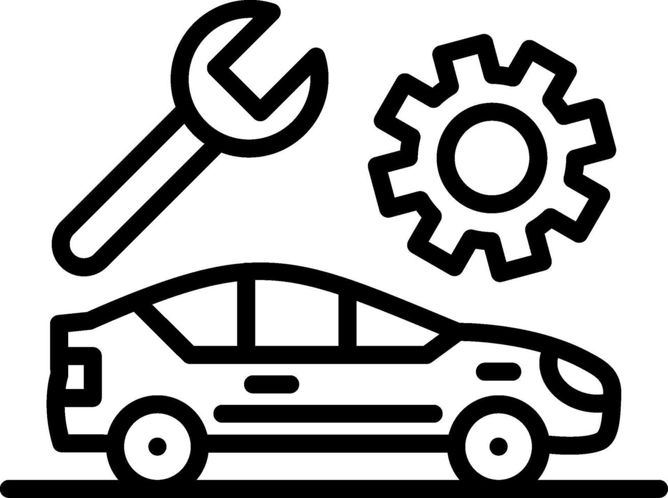 Car Repair Line Icon Design vector