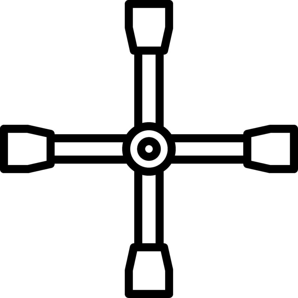 Cross Wrench Line Icon Design vector