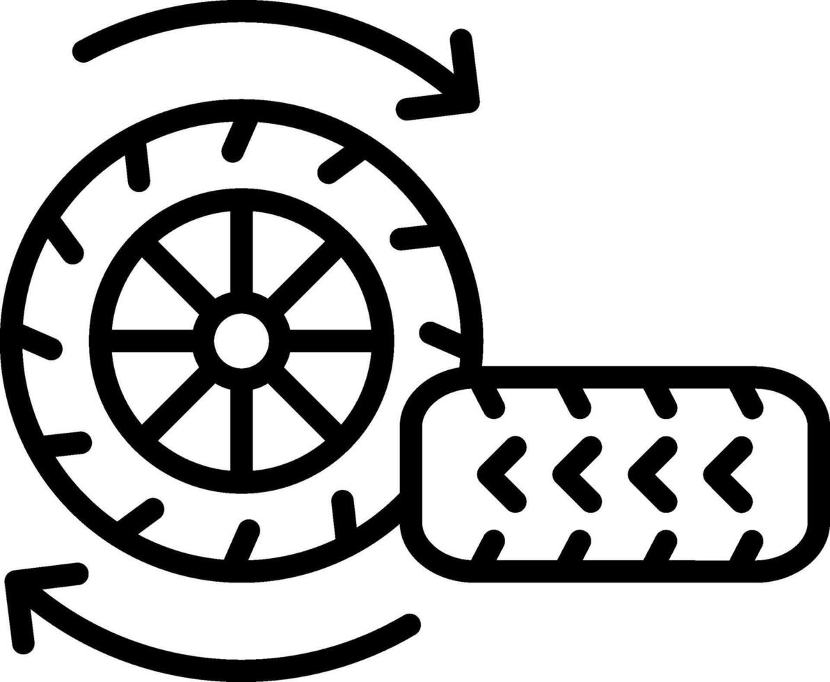 Tire Line Icon Design vector
