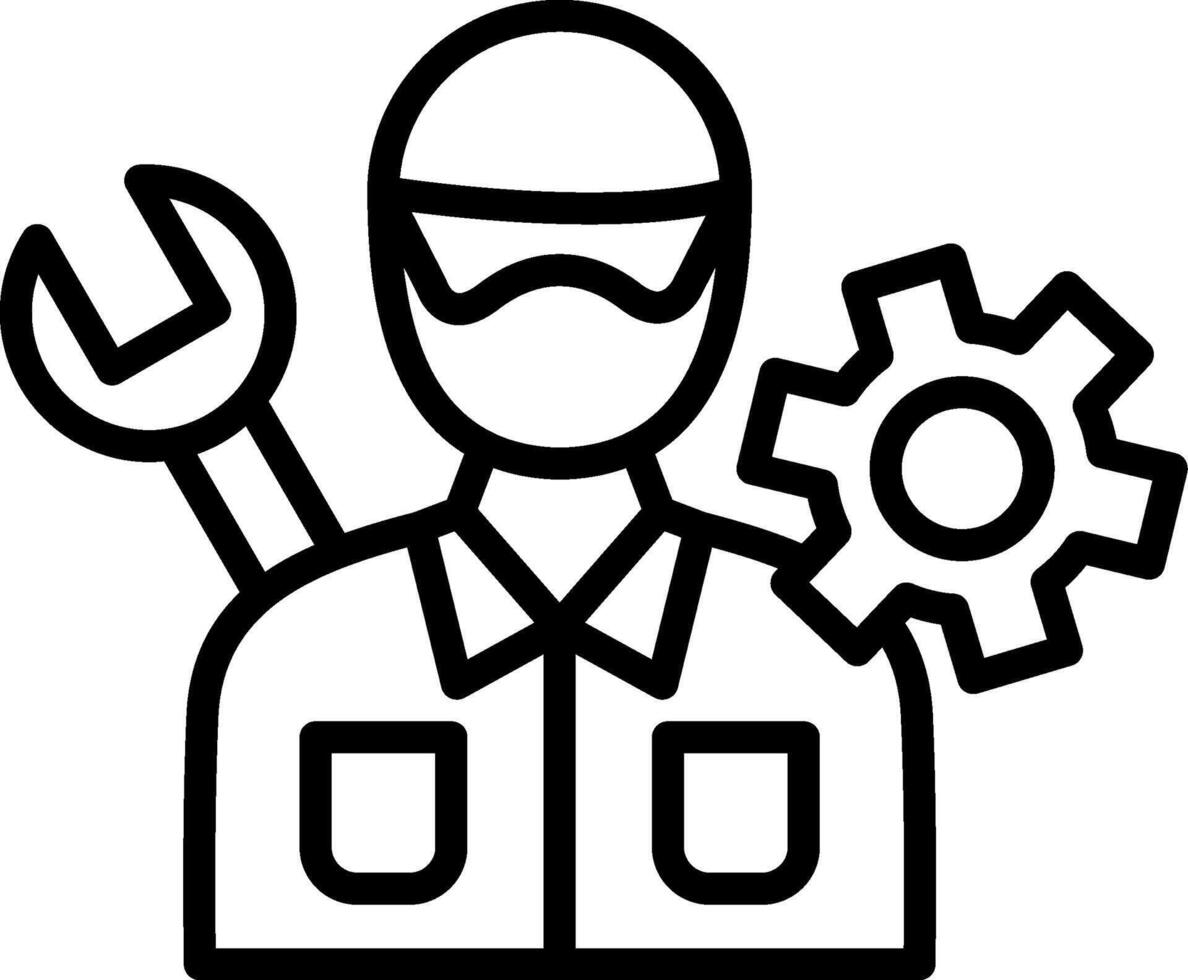 Mechanic Line Icon Design vector