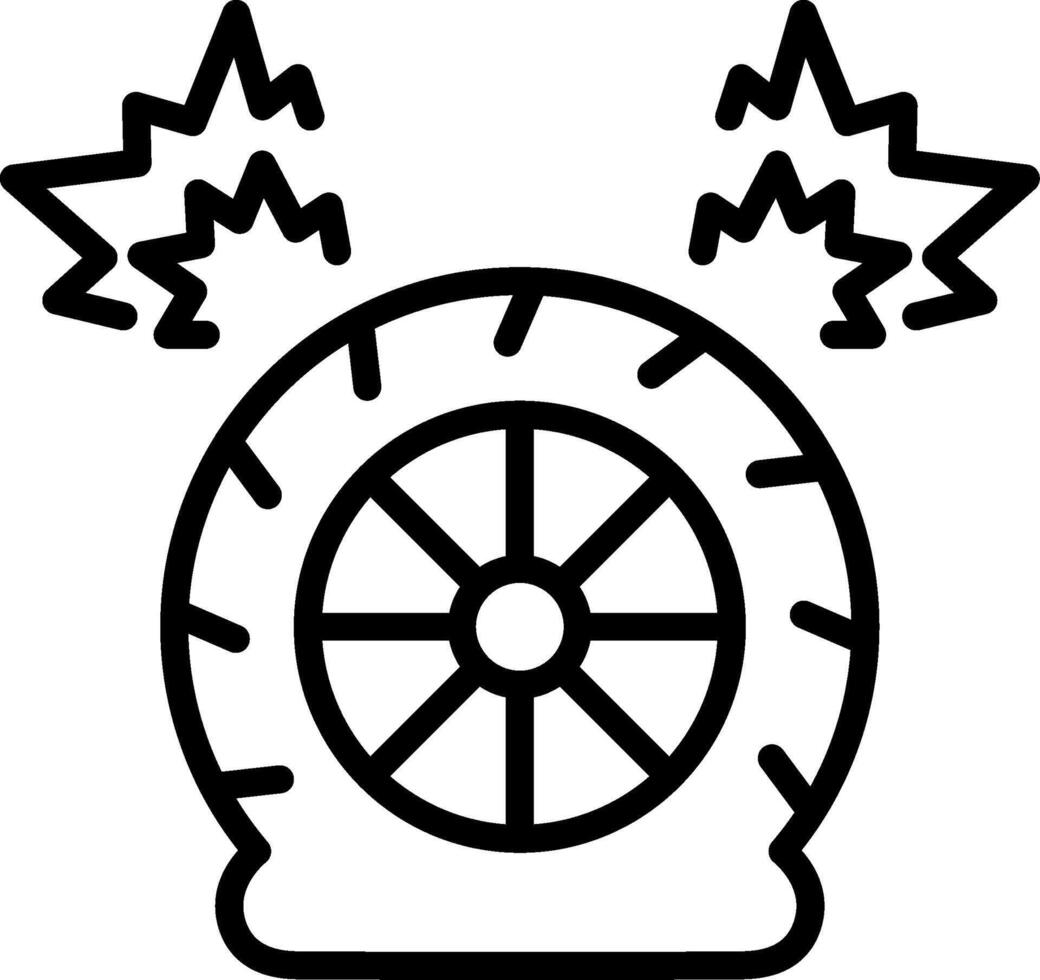 Flat Tire Line Icon Design vector