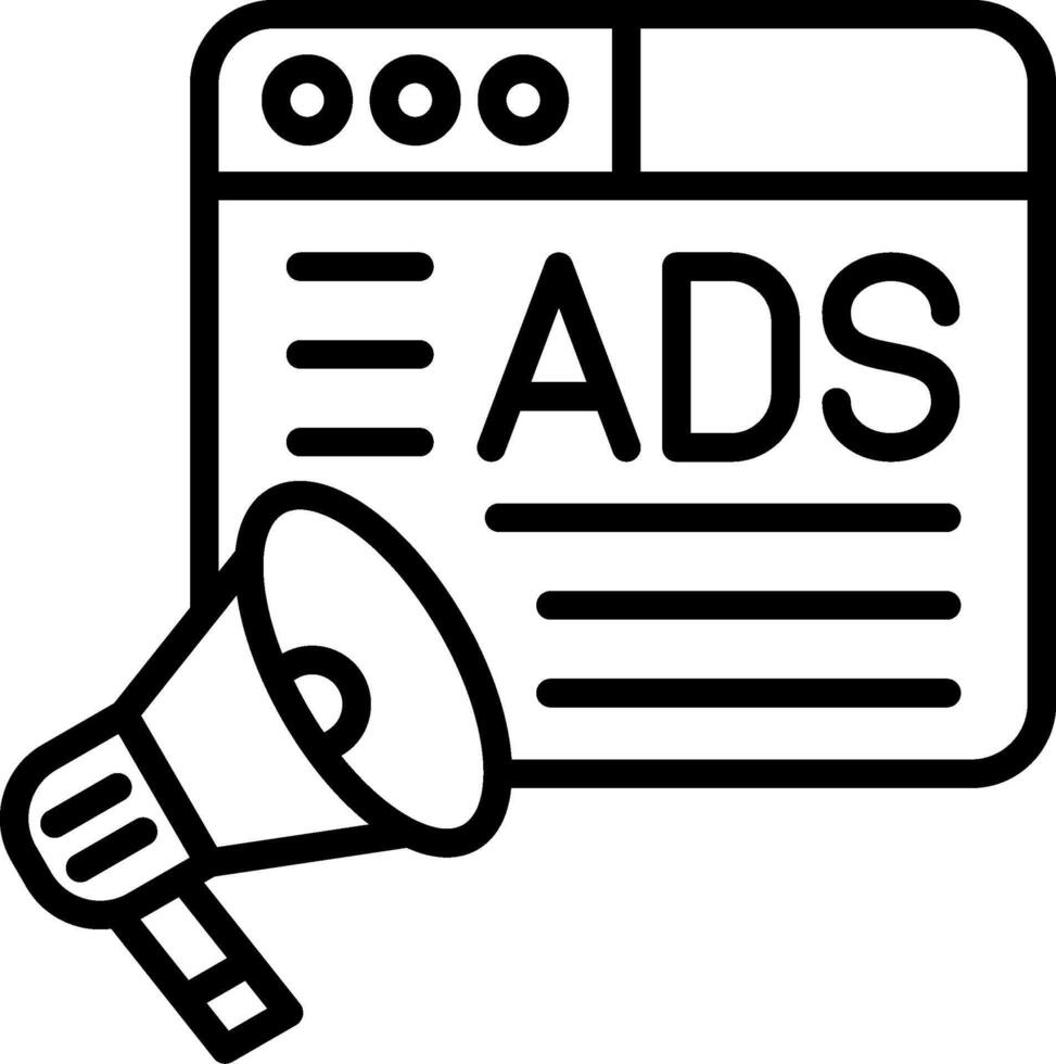 Advertising Line Icon Design vector