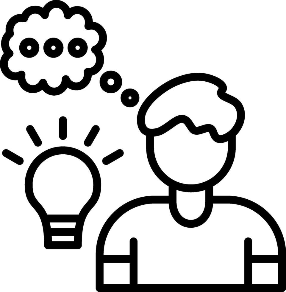 Thinking Line Icon Design vector