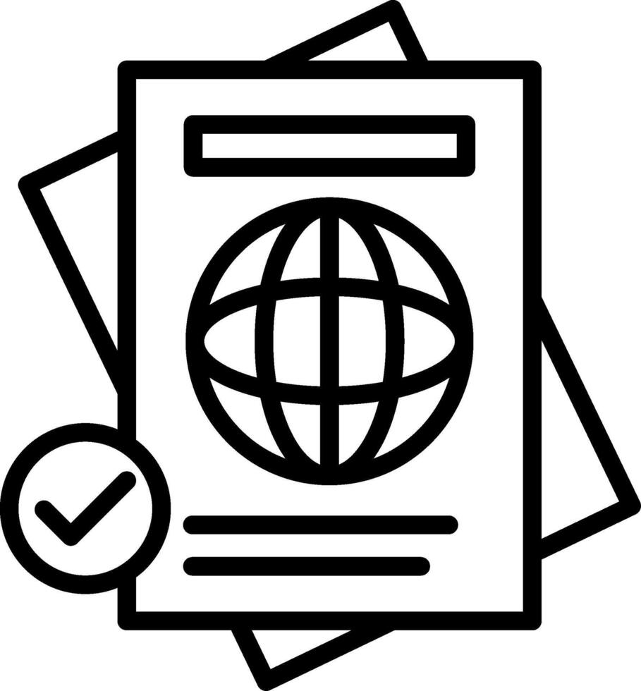 Passport Line Icon Design vector