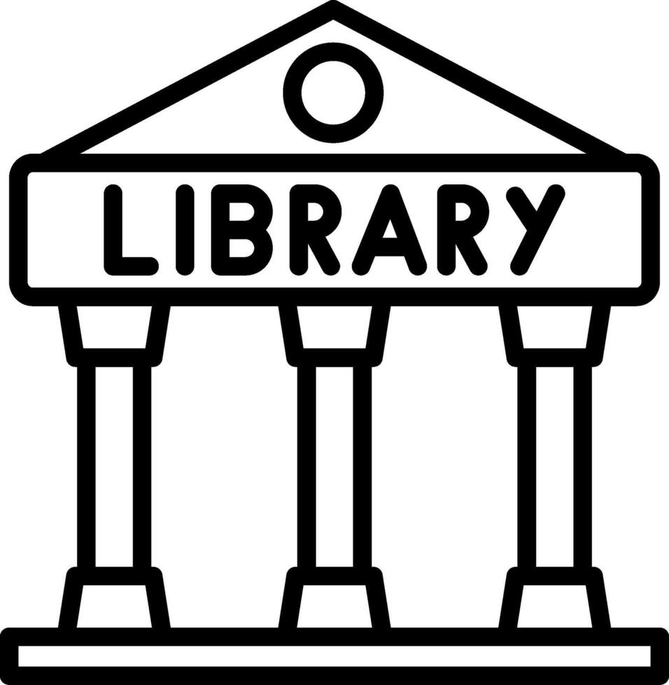 Library Line Icon Design vector
