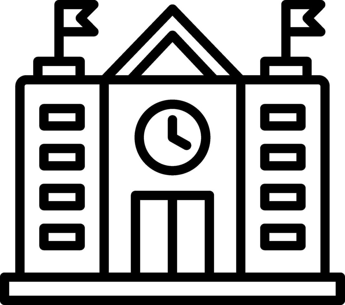 City Hall Line Icon Design vector