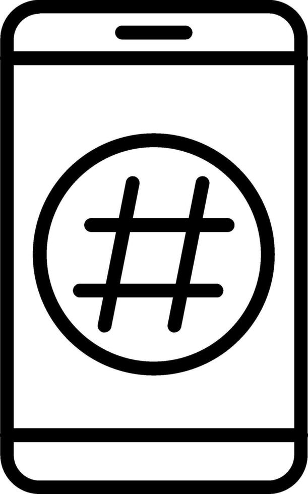 Hashtag Line Icon Design vector