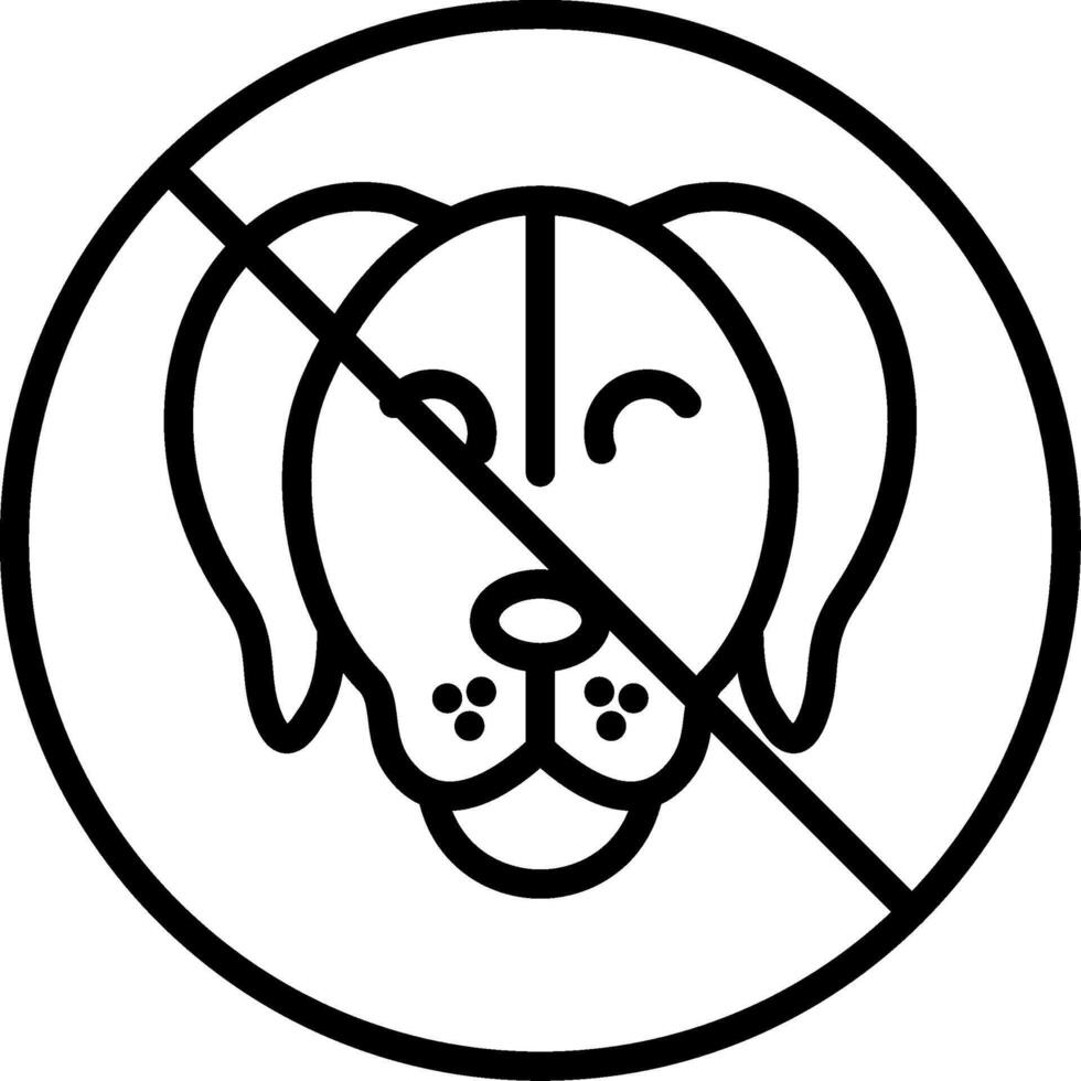 No Pets Line Icon Design vector
